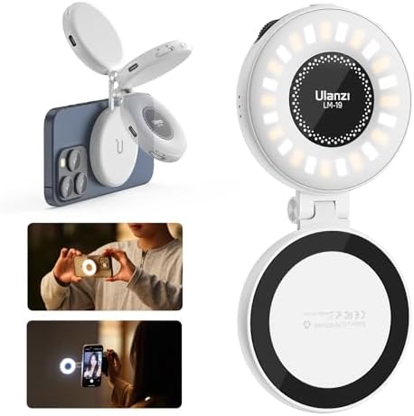 Caedrea Magnetic Selfie Light – LED Ring Light with MagSafe, Adjustable Brightness, Clip & Sticky Ring Included, Perfect for Selfies, TikTok & Video Calls