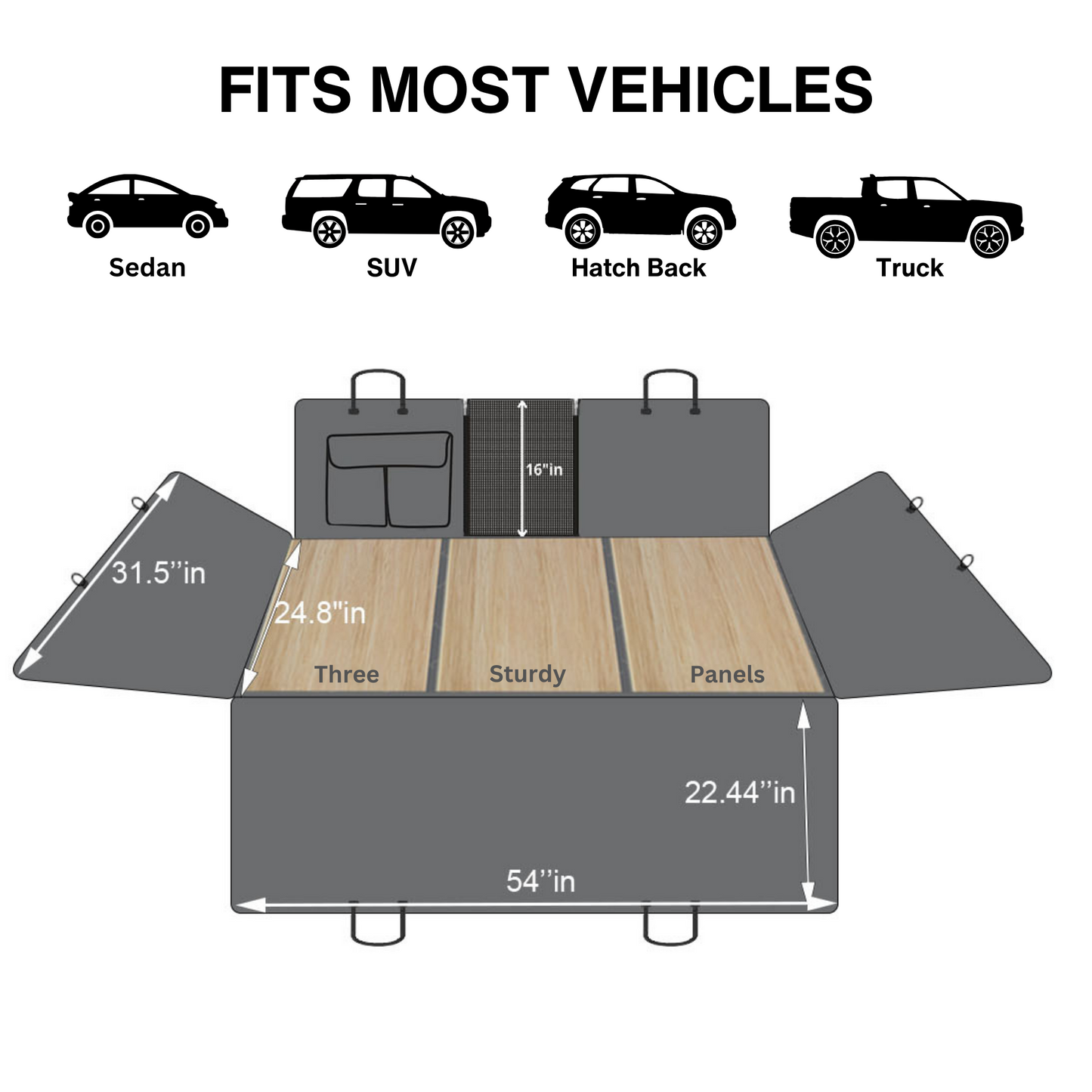 Dogpacker™ -Backseat Extender for Dogs Black with Door Covers