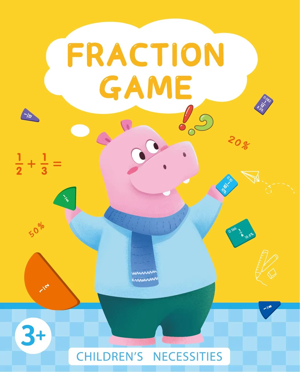 Math Magnetic Tiles Toys - Fractions & Percentages