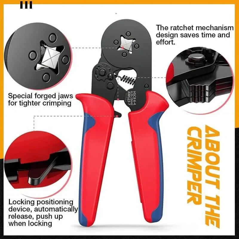 CrimpTech™ Ratchet Tubular Terminal Wire Crimpers Set