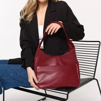 Midnight Shoulder Bag| Minimalist Vegan Leather Tote