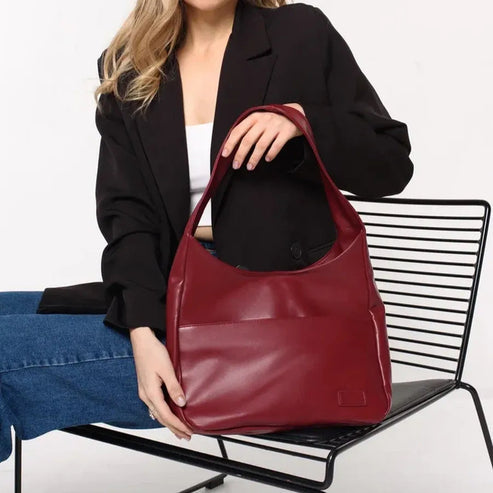 Midnight Shoulder Bag| Minimalist Vegan Leather Tote