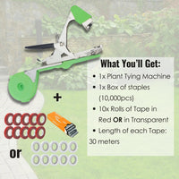Plant Tying Machine Set with Red Tape