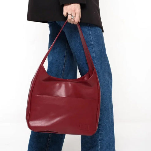 Midnight Shoulder Bag| Minimalist Vegan Leather Tote