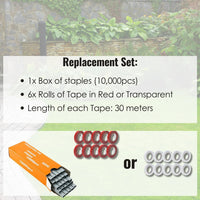 Replacement Only: 6 Rolls of Red Tape + 1 Box of Staples