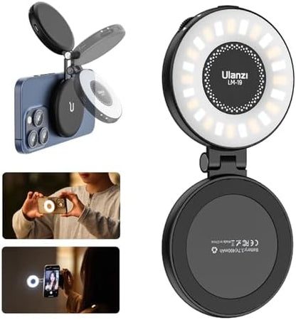 Caedrea Magnetic Selfie Light – LED Ring Light with MagSafe, Adjustable Brightness, Clip & Sticky Ring Included, Perfect for Selfies, TikTok & Video Calls