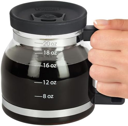 Caedrea Diner-Style 20 oz Borosilicate Glass Coffee Pot Mug – Spill-Proof Silicone Lid, Retro Gag Gift for Coffee Lovers