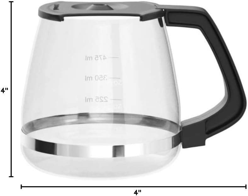 Caedrea Diner-Style 20 oz Borosilicate Glass Coffee Pot Mug – Spill-Proof Silicone Lid, Retro Gag Gift for Coffee Lovers