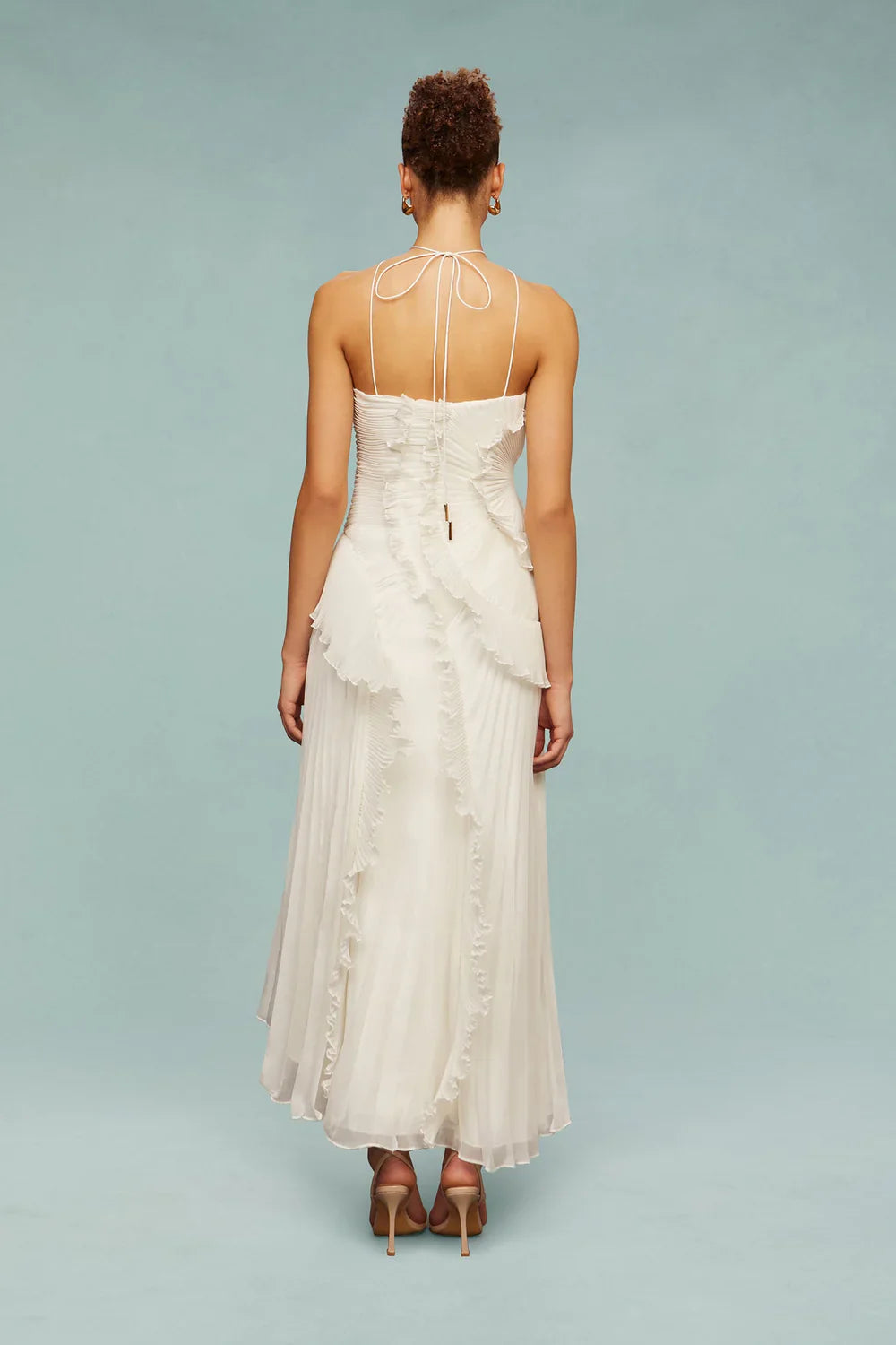 Lavi™ – Sculpted pleats – One-shoulder midi dress