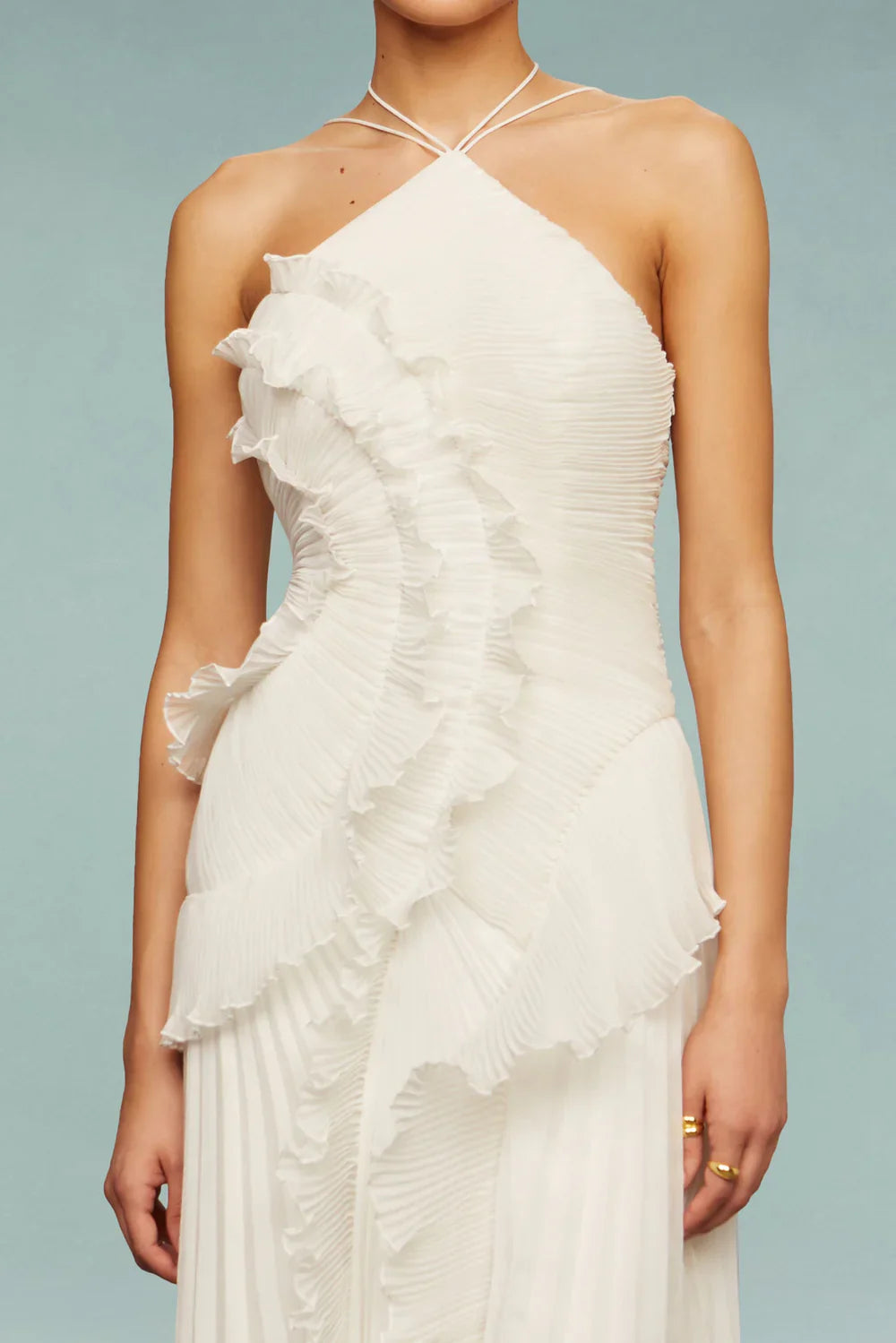 Lavi™ – Sculpted pleats – One-shoulder midi dress