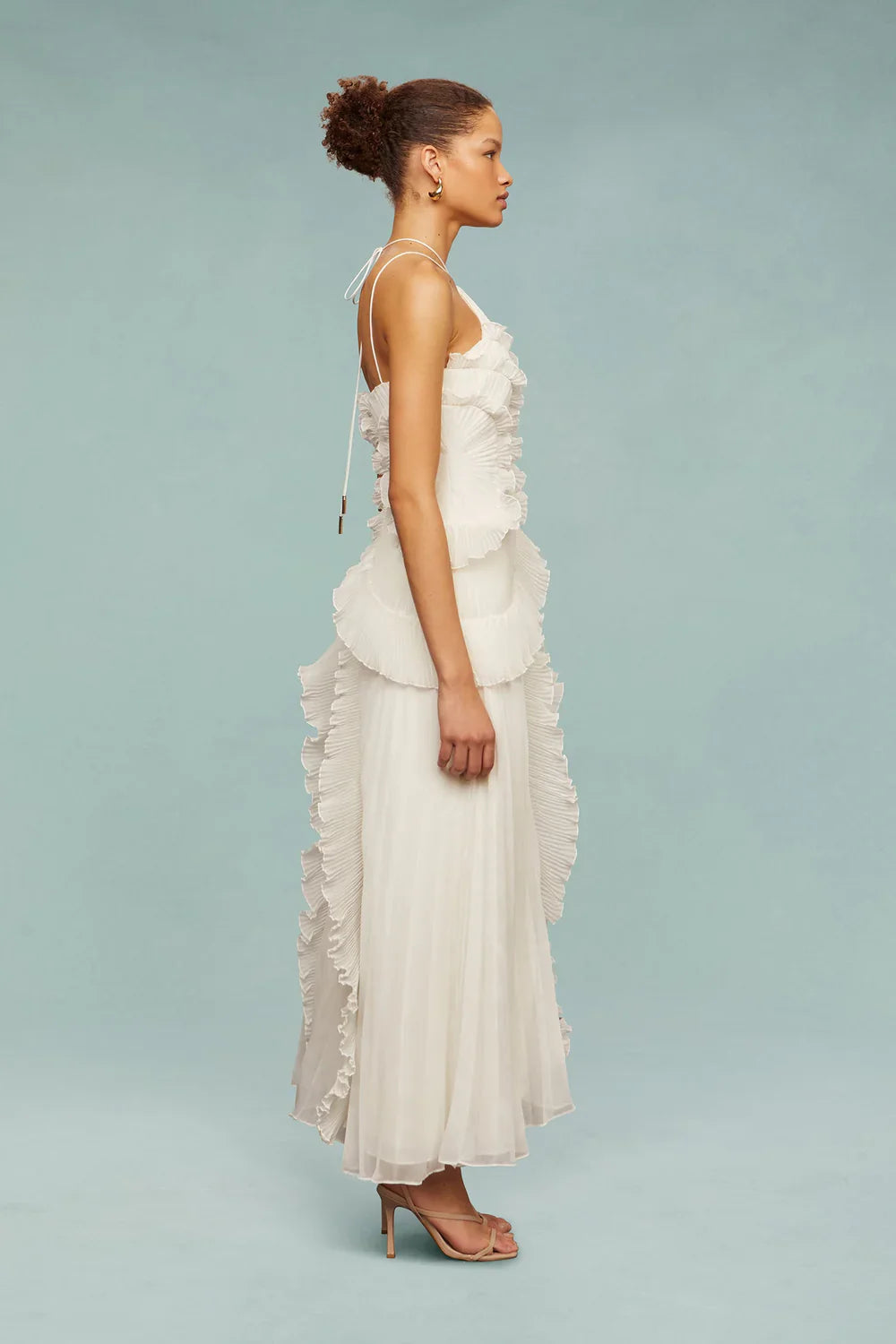 Lavi™ – Sculpted pleats – One-shoulder midi dress