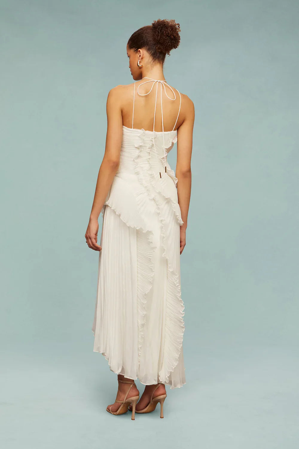 Lavi™ – Sculpted pleats – One-shoulder midi dress