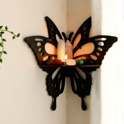 Artilady Crystal Shelf Display - 2 Pcs Lotus Buddha Floating Shelves for Wall Corner Floating Shelves for Crystals and Stone Display Bedroom Home Decor Aesthetic Witchy Gift for Women