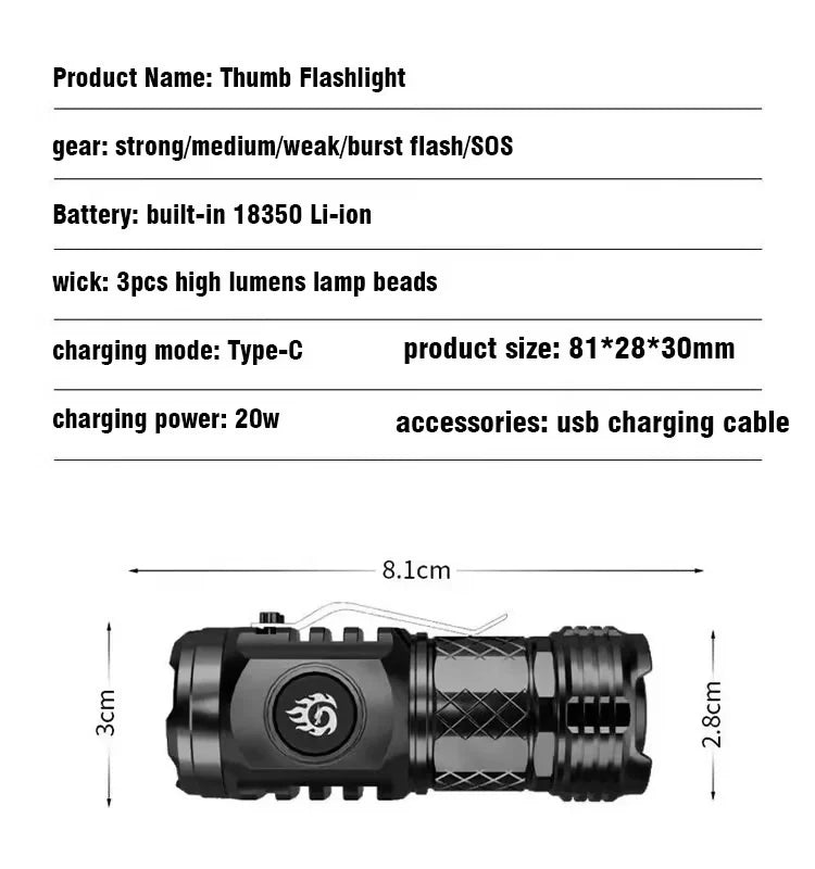 (Version 1) TriBeam™ Three-eyed Monster Mini Flash Super Power Flashlight