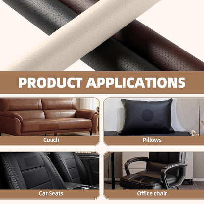 Caedrea Leather Repair Patch – 17x79" Self-Adhesive Waterproof Vinyl Patch for Couch, Furniture, Car Seats & Cabinets, Durable DIY Fix