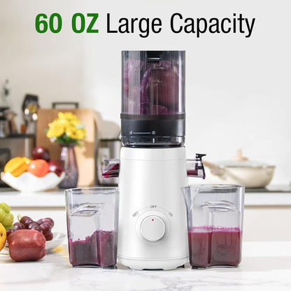 Caedrea Cold Press Juicer Machine – 5.3" Wide Feed Chute, High Juice Yield, Easy to Clean, BPA-Free