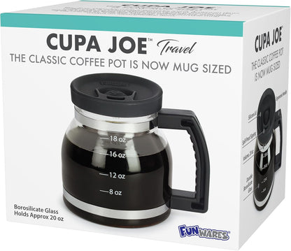 Caedrea Diner-Style 20 oz Borosilicate Glass Coffee Pot Mug – Spill-Proof Silicone Lid, Retro Gag Gift for Coffee Lovers
