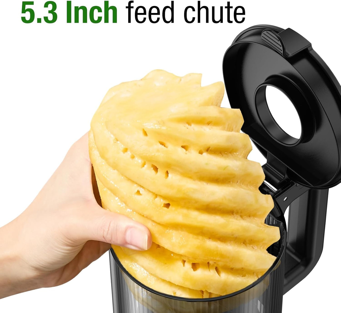 Caedrea Cold Press Juicer Machine – 5.3" Wide Feed Chute, High Juice Yield, Easy to Clean, BPA-Free