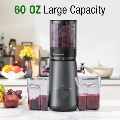 Caedrea Cold Press Juicer Machine – 5.3" Wide Feed Chute, High Juice Yield, Easy to Clean, BPA-Free
