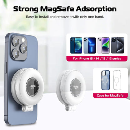 Caedrea Magnetic Selfie Light – LED Ring Light with MagSafe, Adjustable Brightness, Clip & Sticky Ring Included, Perfect for Selfies, TikTok & Video Calls