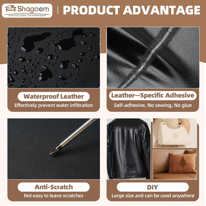 Caedrea Leather Repair Patch – 17x79" Self-Adhesive Waterproof Vinyl Patch for Couch, Furniture, Car Seats & Cabinets, Durable DIY Fix