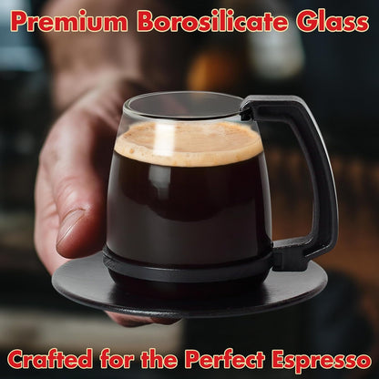 Caedrea Diner-Style 20 oz Borosilicate Glass Coffee Pot Mug – Spill-Proof Silicone Lid, Retro Gag Gift for Coffee Lovers