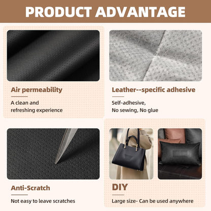 Caedrea Leather Repair Patch – 17x79" Self-Adhesive Waterproof Vinyl Patch for Couch, Furniture, Car Seats & Cabinets, Durable DIY Fix