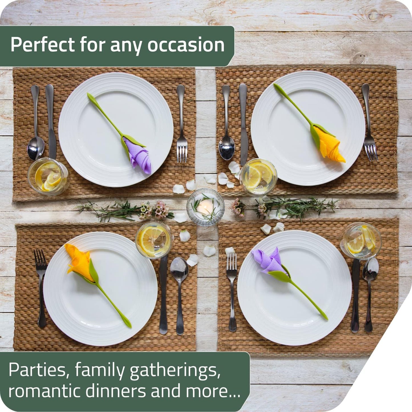 Florence™ - Roll Napkins into Elegant Flowers (2 Pcs)