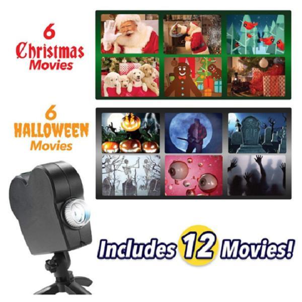 Holiday Window Projector | 12 Animated Movies for Halloween & Christmas