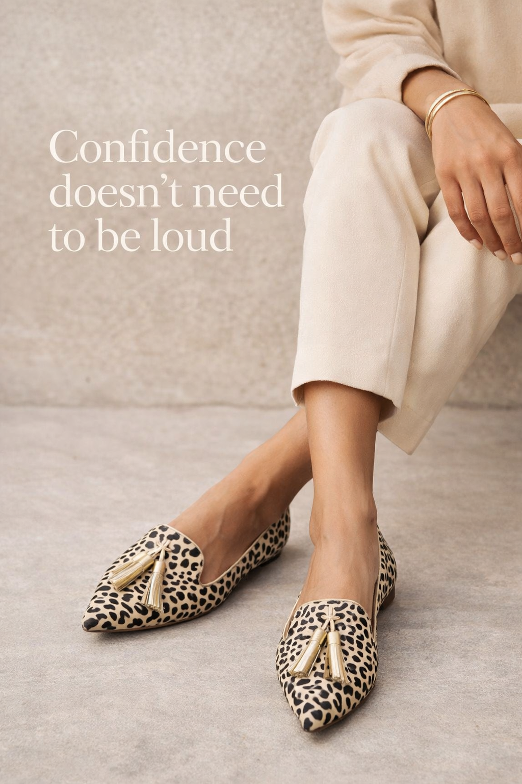 The Caedrea Gold Tassel Loafer — Leopard