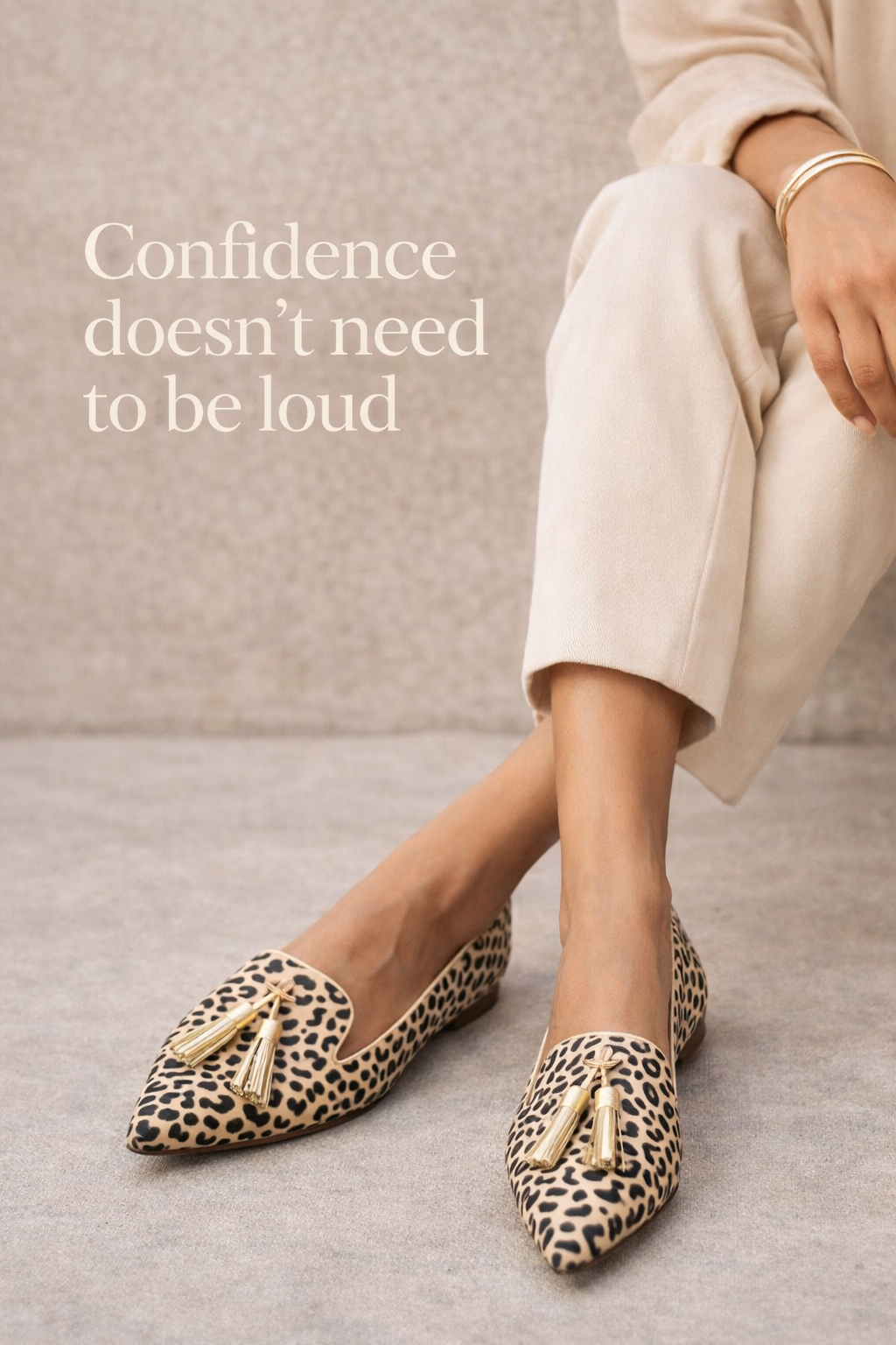 The Caedrea Gold Tassel Loafer — Leopard