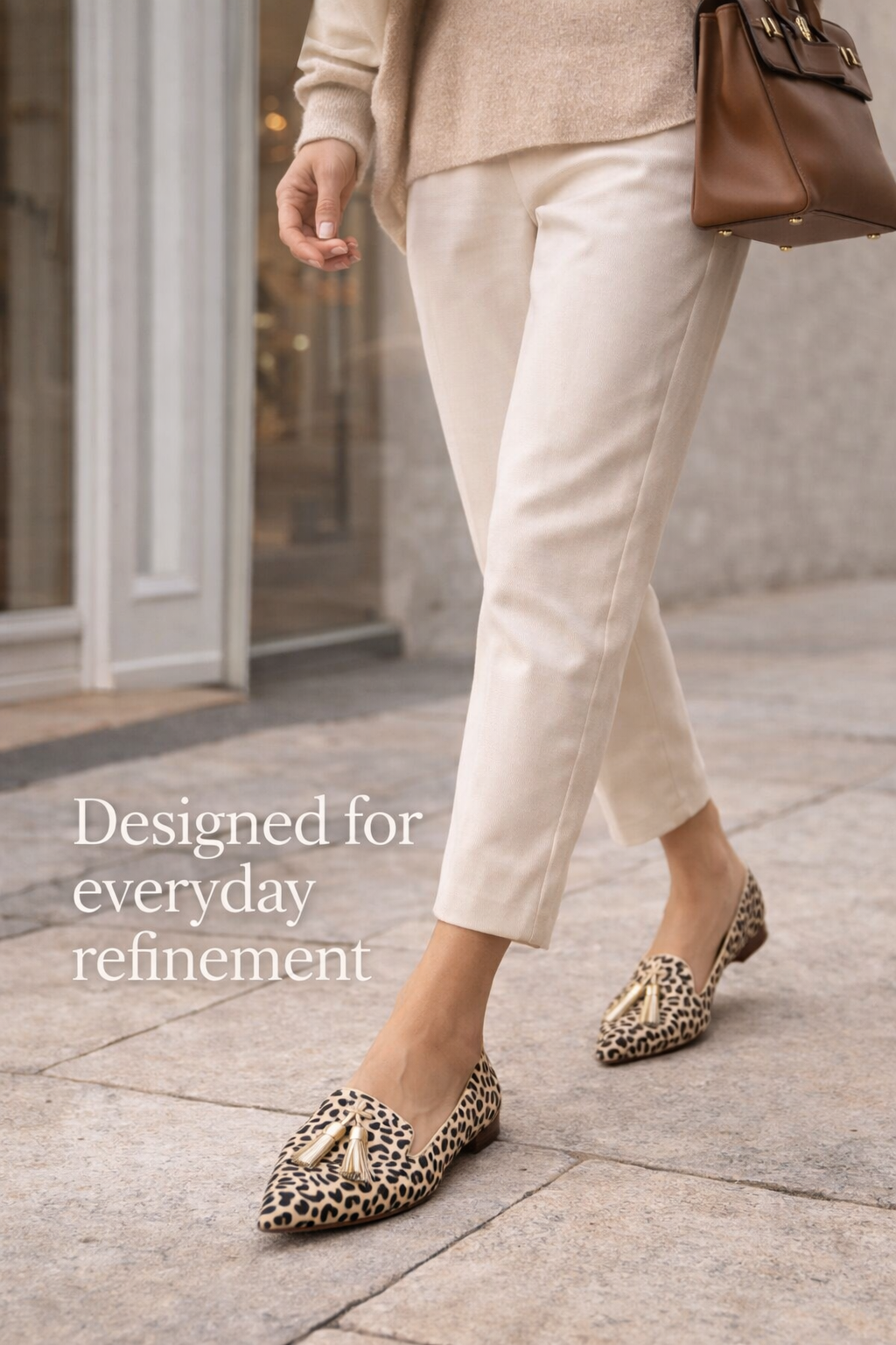 The Caedrea Gold Tassel Loafer — Leopard