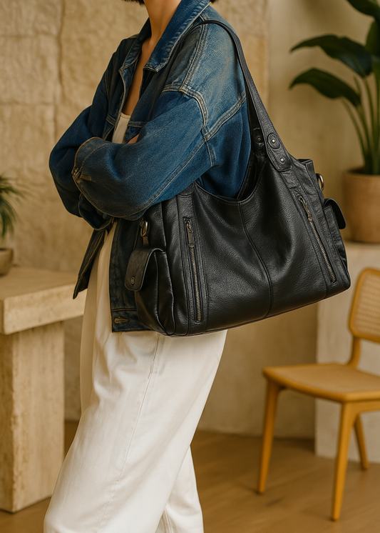 Large Tote Bag | Multi-Pocket Satchel