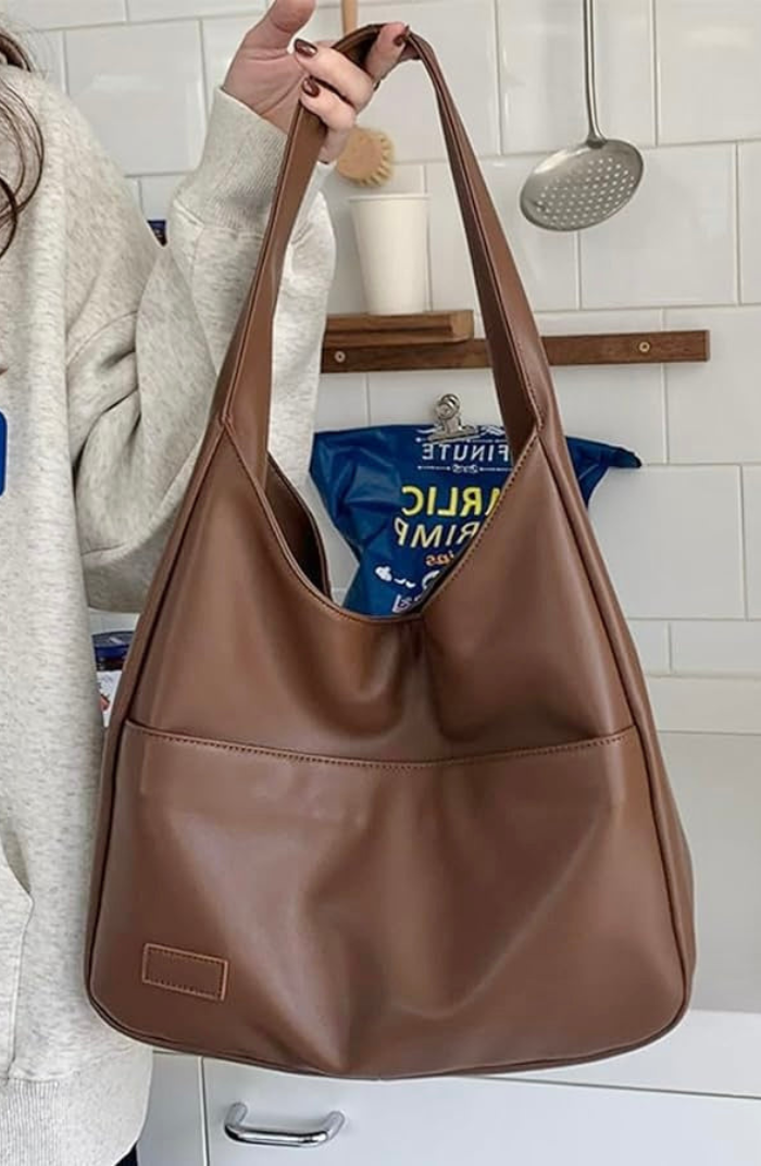 Midnight Shoulder Bag| Minimalist Vegan Leather Tote