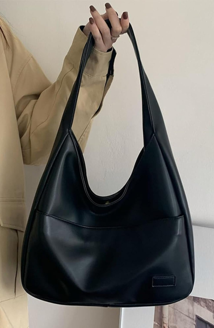 Midnight Shoulder Bag| Minimalist Vegan Leather Tote