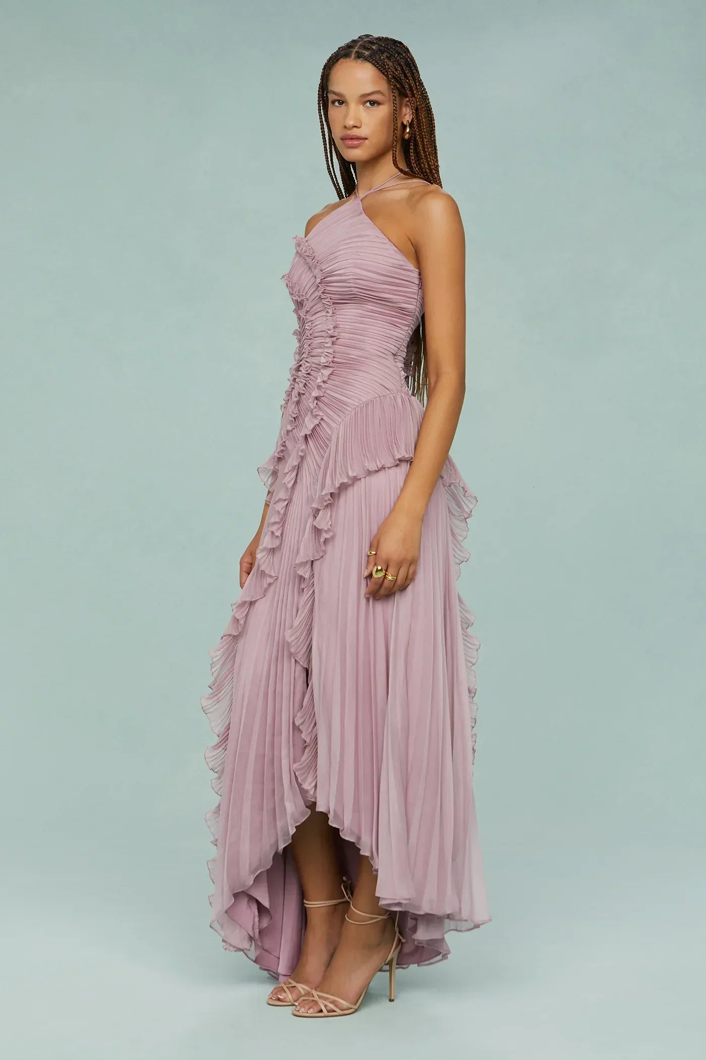 Lavi™ – Sculpted pleats – One-shoulder midi dress