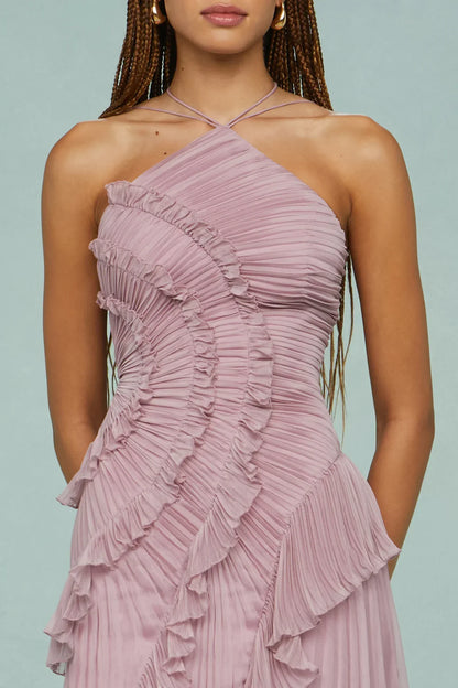 Lavi™ – Sculpted pleats – One-shoulder midi dress
