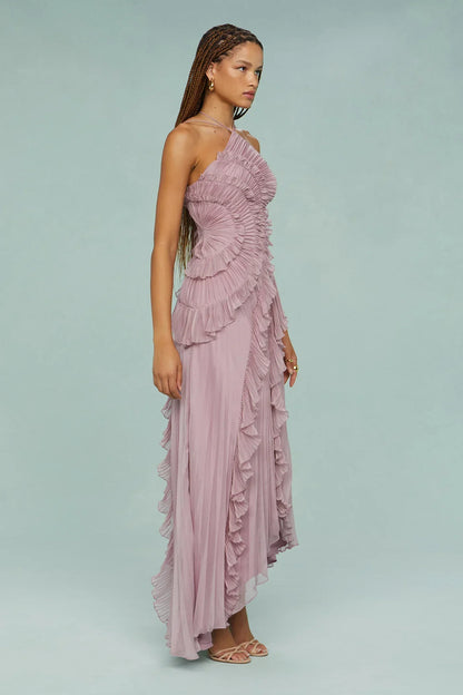 Lavi™ – Sculpted pleats – One-shoulder midi dress