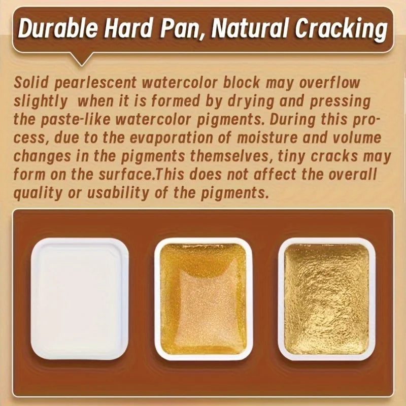 12-Color Laser Solid Watercolor Paint Set for Drawing, Calligraphy,Flower Wrapping,Dyeing,Ideal for Artists, Adults in Festival