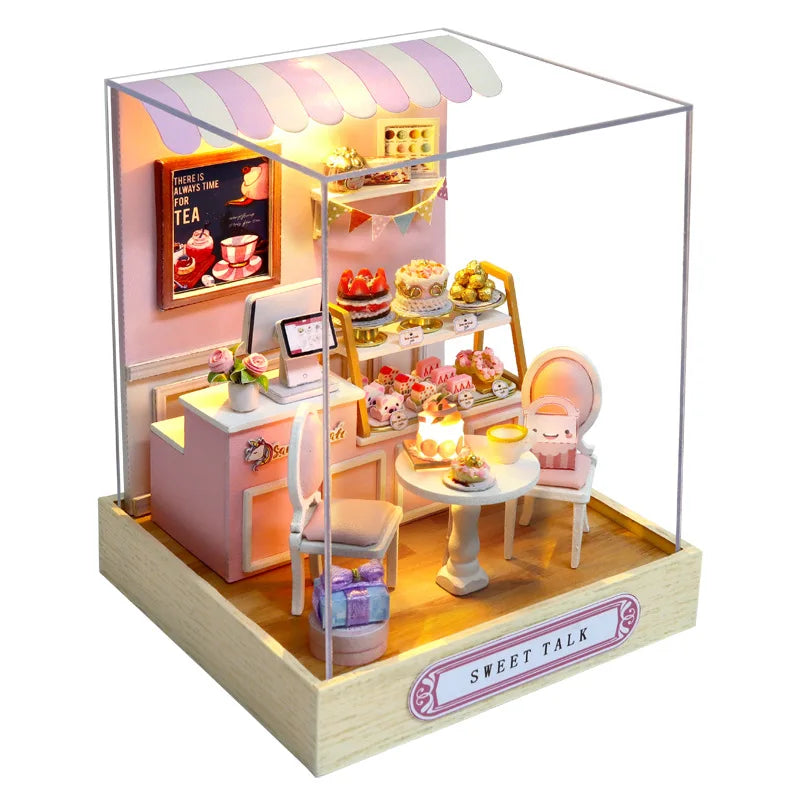 LED DIY Miniature 3D Wooden House Dollhouse Kit