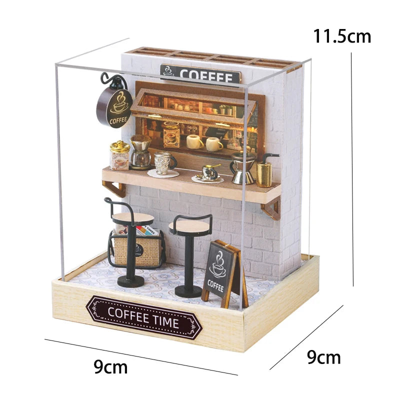 LED DIY Miniature 3D Wooden House Dollhouse Kit