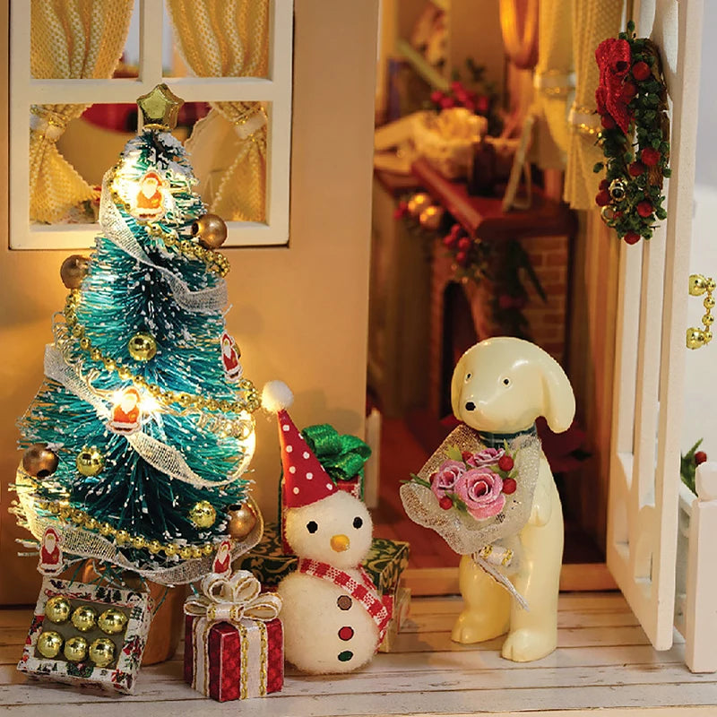 LED DIY Miniature 3D Wooden House Dollhouse Kit