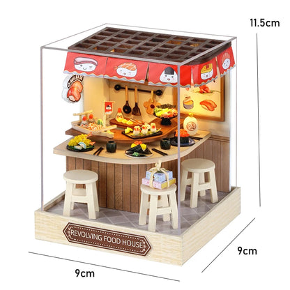 LED DIY Miniature 3D Wooden House Dollhouse Kit
