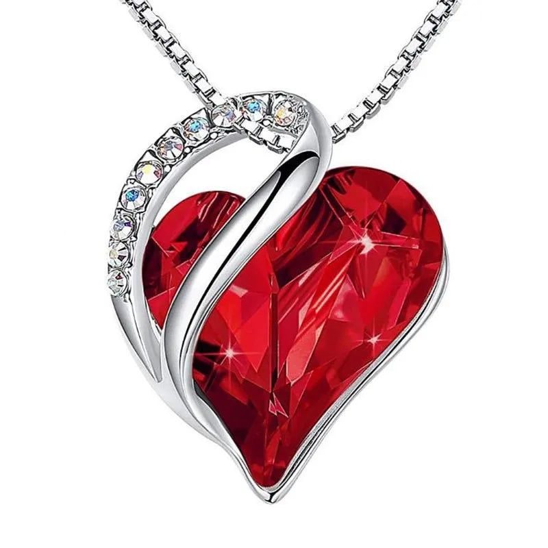 Ocean Heart Love Necklace with Eternal Rose Jewelry Box