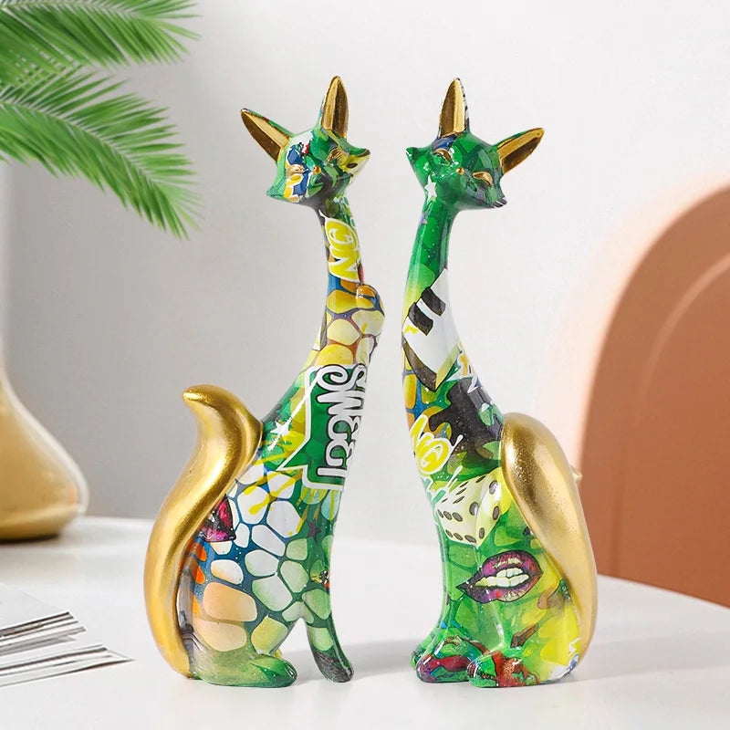 Nordic Art Oil Painting Graffiti Ornaments Figurine