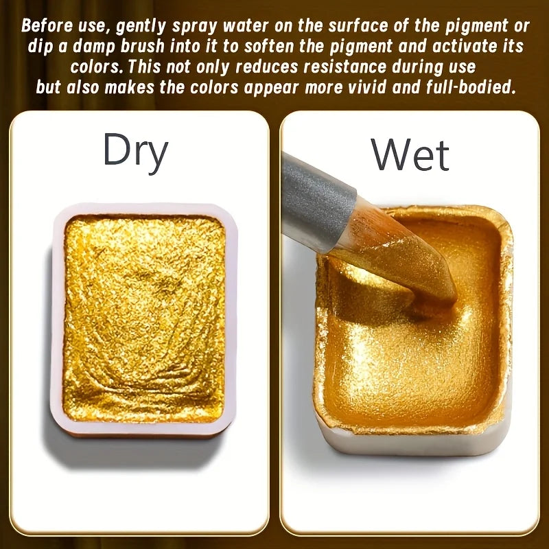 12-Color Laser Solid Watercolor Paint Set for Drawing, Calligraphy,Flower Wrapping,Dyeing,Ideal for Artists, Adults in Festival