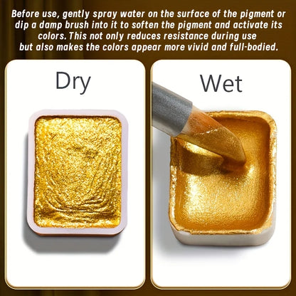 12-Color Laser Solid Watercolor Paint Set for Drawing, Calligraphy,Flower Wrapping,Dyeing,Ideal for Artists, Adults in Festival