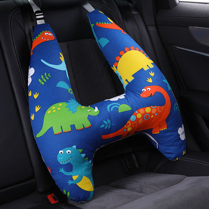 Child travel pillow with secure support