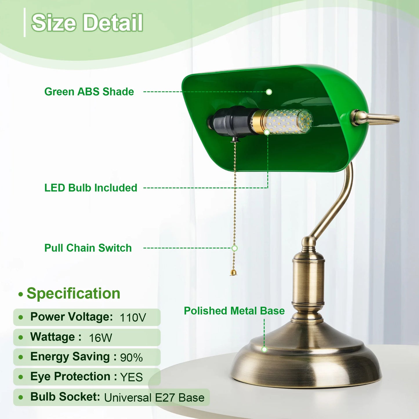 Modern bank desk lamp