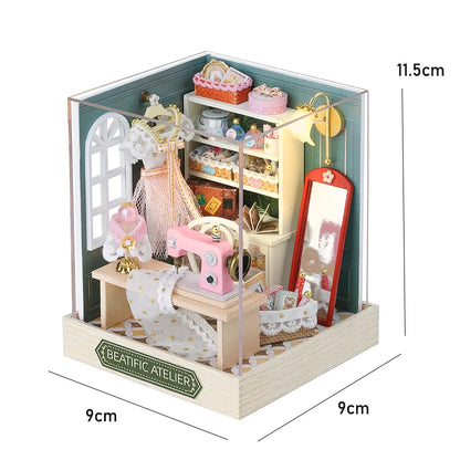 LED DIY Miniature 3D Wooden House Dollhouse Kit